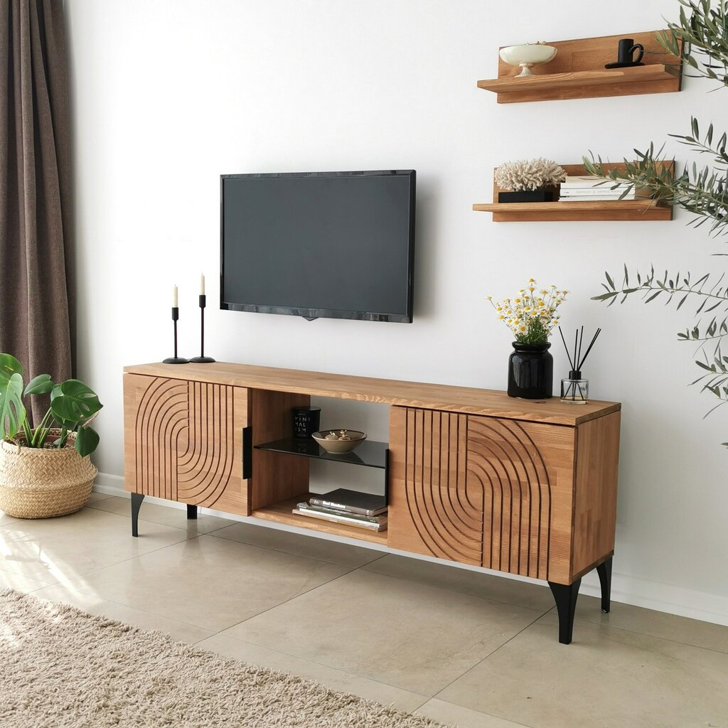 TV-teline Asir, 150x40x30cm, ruskea hinta ja tiedot | TV-tasot | hobbyhall.fi