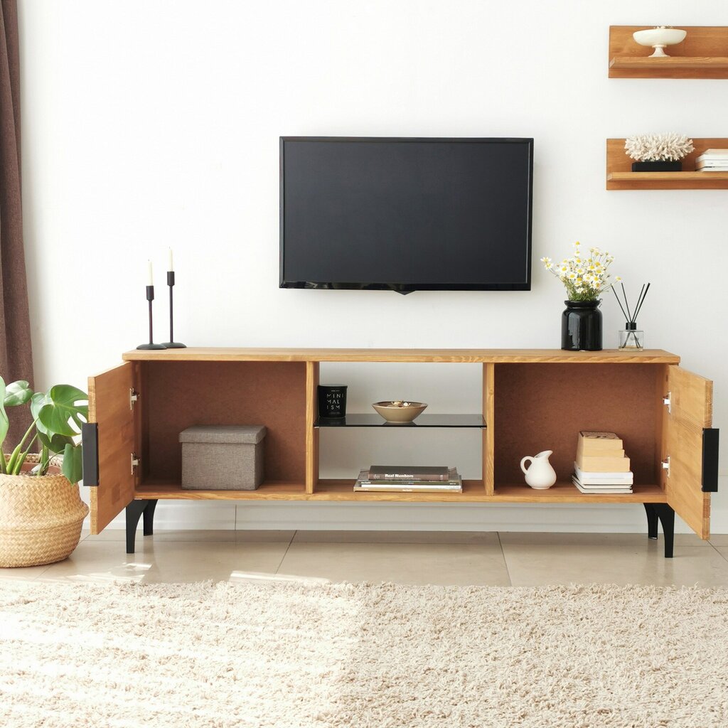 TV-teline Asir, 150x40x30cm, ruskea hinta ja tiedot | TV-tasot | hobbyhall.fi