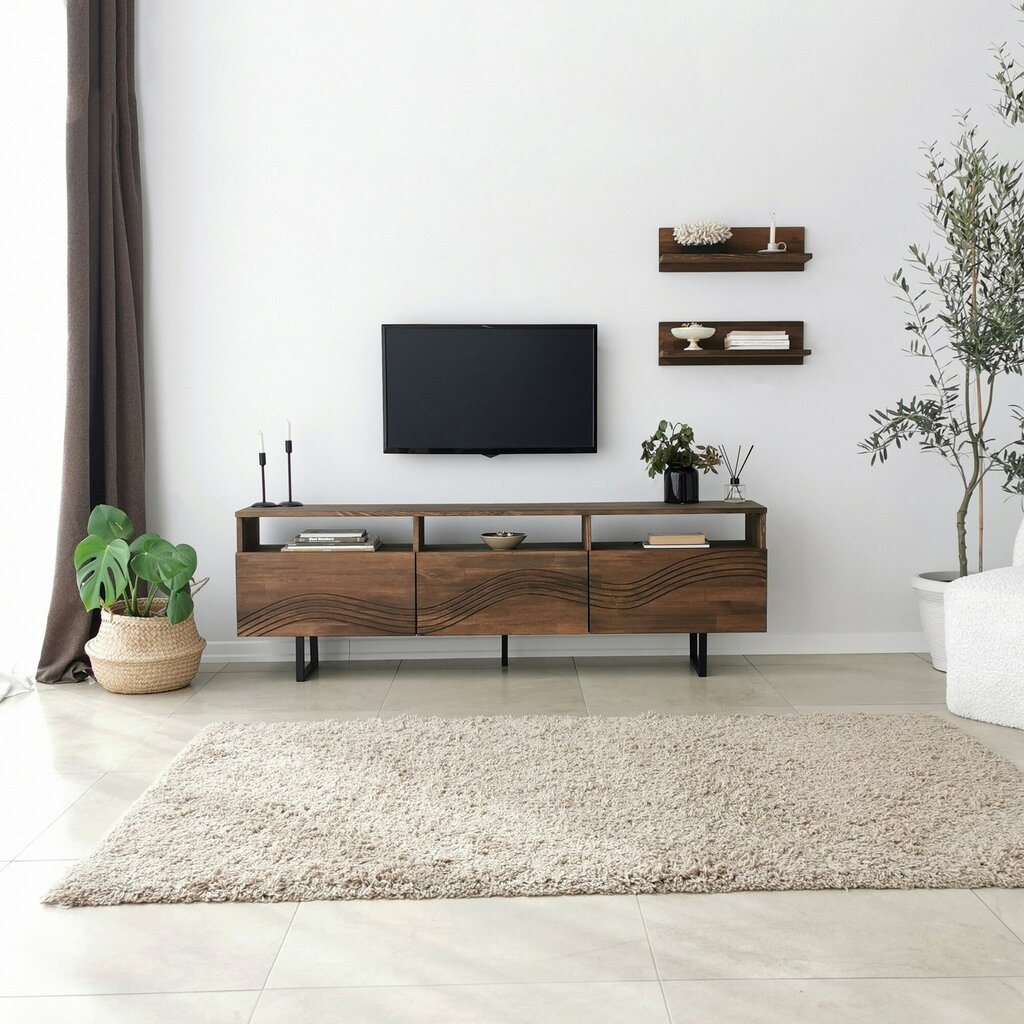 Tv-teline Asir, 170x40x30cm, tummanruskea hinta ja tiedot | TV-tasot | hobbyhall.fi