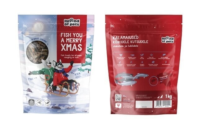 Island of Pets Joulupakkaus koirille turska, 450 g hinta ja tiedot | Koiran herkut | hobbyhall.fi