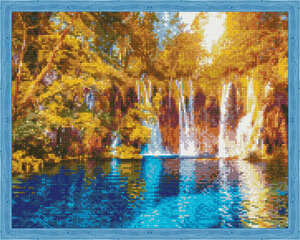 Timanttimaalaus setti. Diamond painting 40x50 cm. "Autumn waterfall" hinta ja tiedot | Timanttimaalaukset | hobbyhall.fi