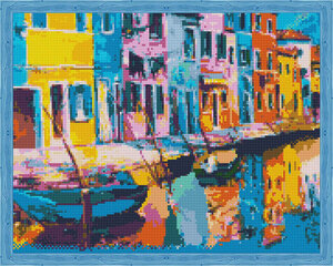 Timanttimaalaus setti. Diamond painting 40x50 cm. "Rainbow Venice" hinta ja tiedot | Timanttimaalaukset | hobbyhall.fi