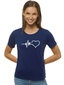 Naisten tummansininen Heartbeat T-paita hinta ja tiedot | Naisten T-paidat | hobbyhall.fi
