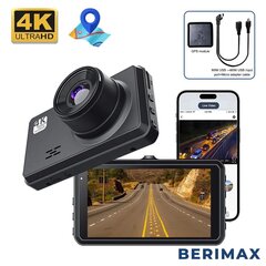 Videonauhuri peruutuskameralla ja GPS:llä 4K R30K BERIMAX BRM_0201206 hinta ja tiedot | Autokamerat | hobbyhall.fi