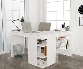 Työpöytä Asir, 120x73,8x120cm, valkoinen hinta ja tiedot | Tietokonepöydät ja työpöydät | hobbyhall.fi