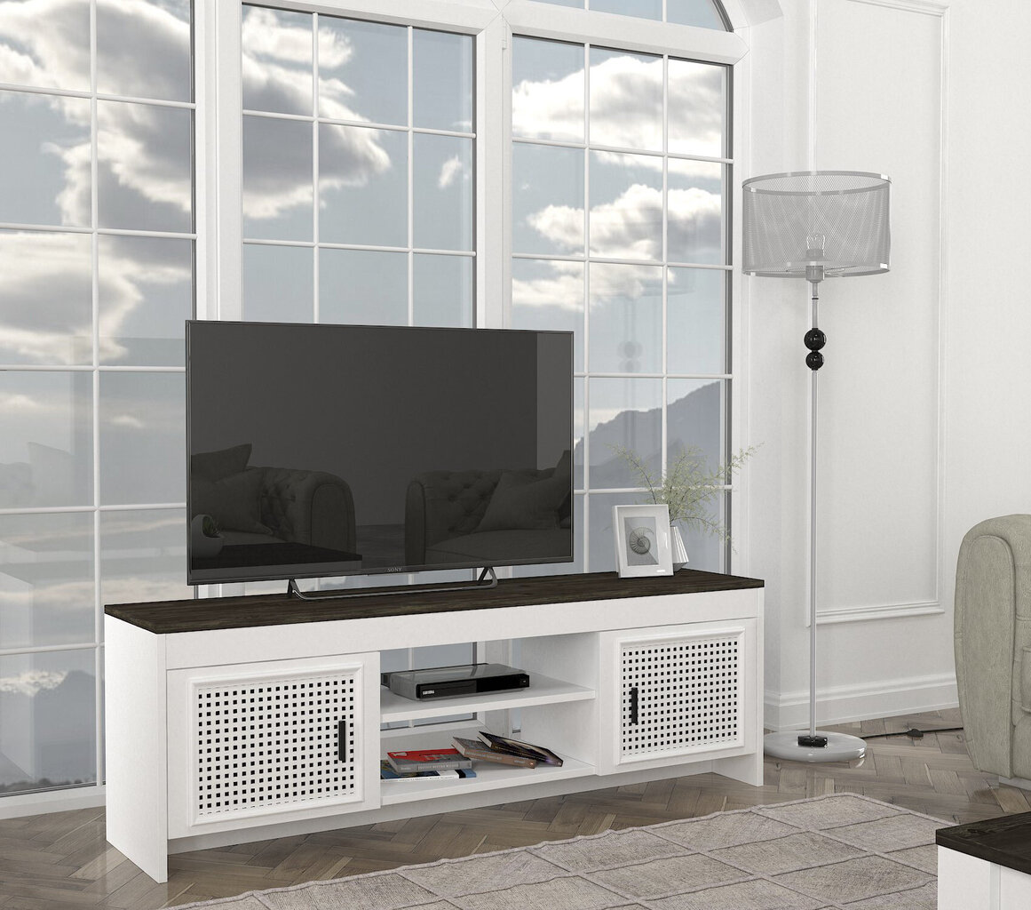 TV-jalusta Asir, 150x48,2x35cm, valkoinen/beige hinta ja tiedot | TV-tasot | hobbyhall.fi