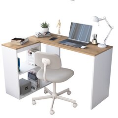 Työpöytä Asir, 120x74,8x50cm, valkoinen/beige hinta ja tiedot | Tietokonepöydät ja työpöydät | hobbyhall.fi