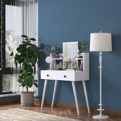 Pukeutumispöytä Asir, 97,8x111,8x40cm, valkoinen hinta ja tiedot | Peilipöydät | hobbyhall.fi