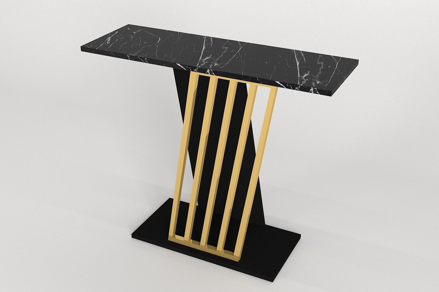Sivupöytä Asir, 90x76,8x29,6cm, musta/kultainen hinta ja tiedot | Sivupöydät | hobbyhall.fi