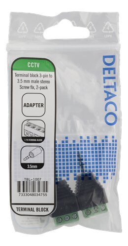 Deltaco, 2 x 3,5 mm hinta ja tiedot | Kaapelit ja adapterit | hobbyhall.fi