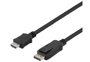 Deltaco, Hdmi, DisplayPort, 3m hinta ja tiedot | Kaapelit ja adapterit | hobbyhall.fi