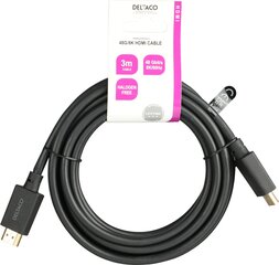 HDMI-kaapeli Deltaco, 3 m hinta ja tiedot | Kaapelit ja adapterit | hobbyhall.fi