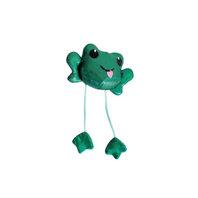 Kissanlelu Petstages Toss-N-Dangle Frog, vihreä hinta ja tiedot | Kissan lelut | hobbyhall.fi