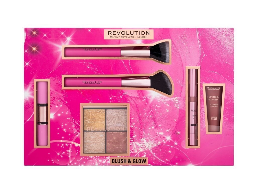 Koristekosmetiikkasarja Makeup Revolution Blush & Glow Gift Set, 9,6 g hinta ja tiedot | Aurinkopuuterit ja poskipunat | hobbyhall.fi