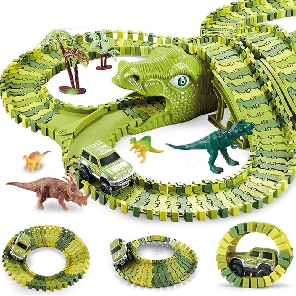 Valtava dinosauruspuisto radalla ja lisävarusteilla hinta ja tiedot | Poikien lelut | hobbyhall.fi