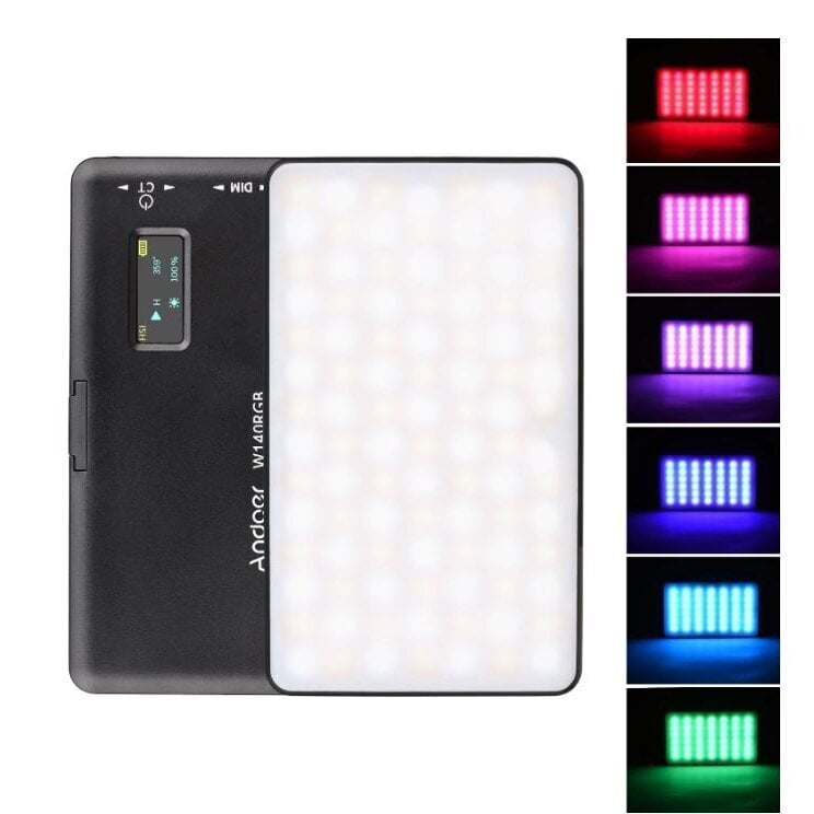 LED-valaisin Andoer W140 RGB hinta ja tiedot | Valokuvaustarvikkeet | hobbyhall.fi