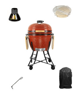 Kamado Nordgarden XXL tarvikkeineen 26" punainen hinta ja tiedot | Grillit | hobbyhall.fi