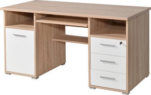 Pöytä Desk 0484, ruskea/valkoinen hinta ja tiedot | Tietokonepöydät ja työpöydät | hobbyhall.fi