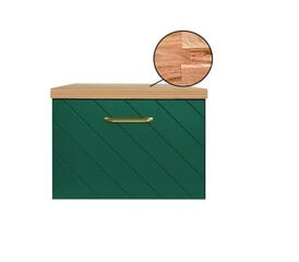 Besco Floo 60 Kylpyhuonekaappi tammisella työtasolla, vihreä/kulta hinta ja tiedot | Besco Huonekalut ja sisustus | hobbyhall.fi