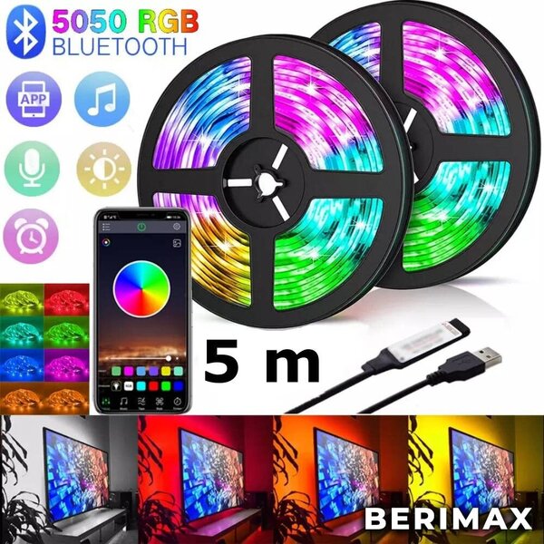 LED-nauhasarja RGB LED Bluetoothilla 5M BERIMAX BRM_1404027