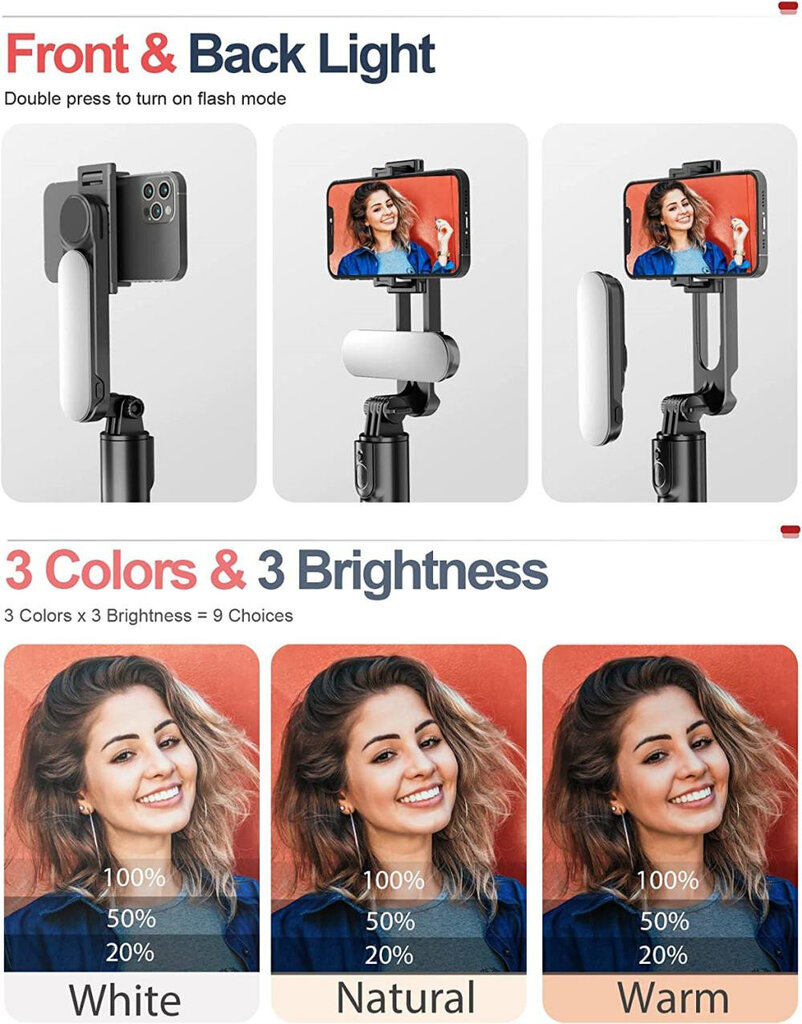 Selfie-tikku salamalla BERIMAX L15 hinta ja tiedot | Selfie-tikut ja -telineet | hobbyhall.fi