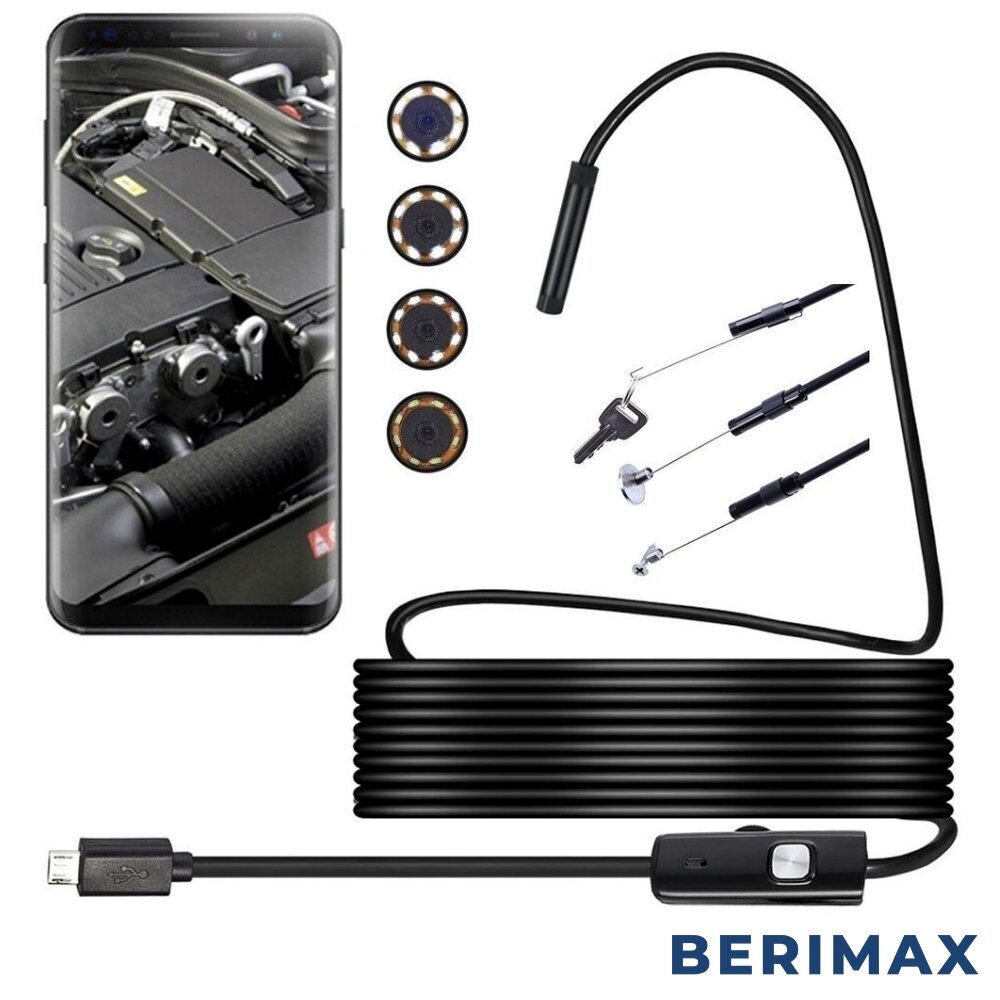 Kameraendoskooppi BERIMAX KE5+ 5 m, 7 mm hinta ja tiedot | Älylaitteiden lisätarvikkeet | hobbyhall.fi