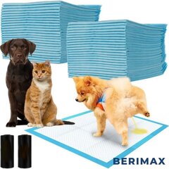 Kertakäyttöiset pissaalustat BERIMAX 100 kpl. 60x60 cm + pussit 30 kpl. hinta ja tiedot | Berimax Koirat | hobbyhall.fi