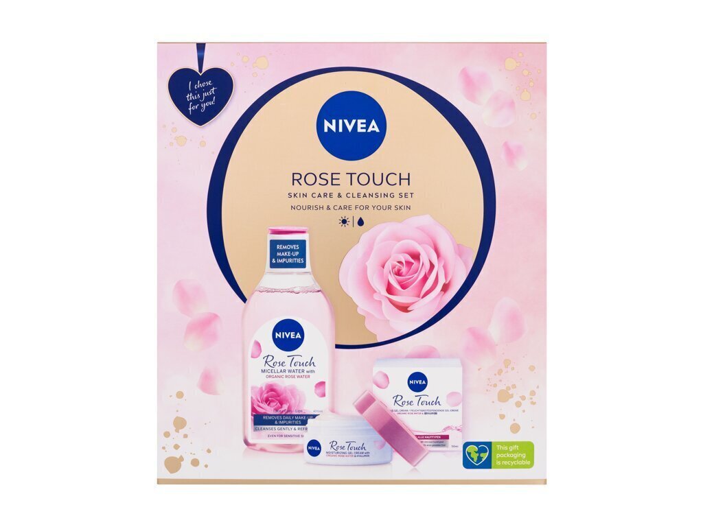 Set Nivea Rose Touch Set naisille: misellivesi, 400 ml + kosteuttava päivävoide, 50 ml hinta ja tiedot | Kasvovoiteet | hobbyhall.fi