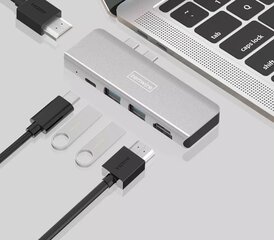 USB-C HUB 5in1 -sovitin 2x HDMI USB 3.0 Zenwire hinta ja tiedot | Zenwire Tietokoneet ja pelaaminen | hobbyhall.fi