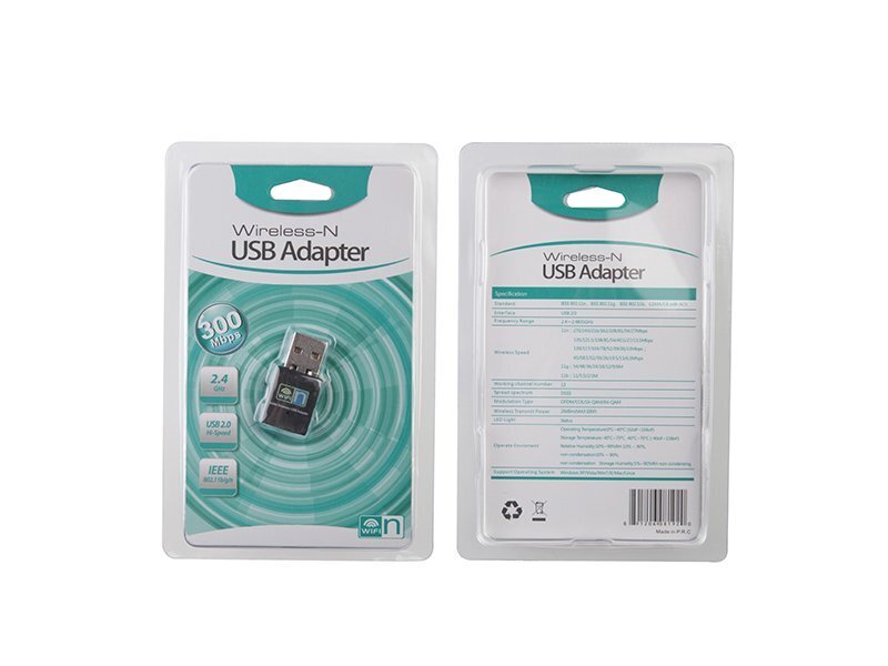 RoGer USB WiFi Adapter 802.11n / 300mbps / RTL8192EU hinta ja tiedot | Adapterit | hobbyhall.fi