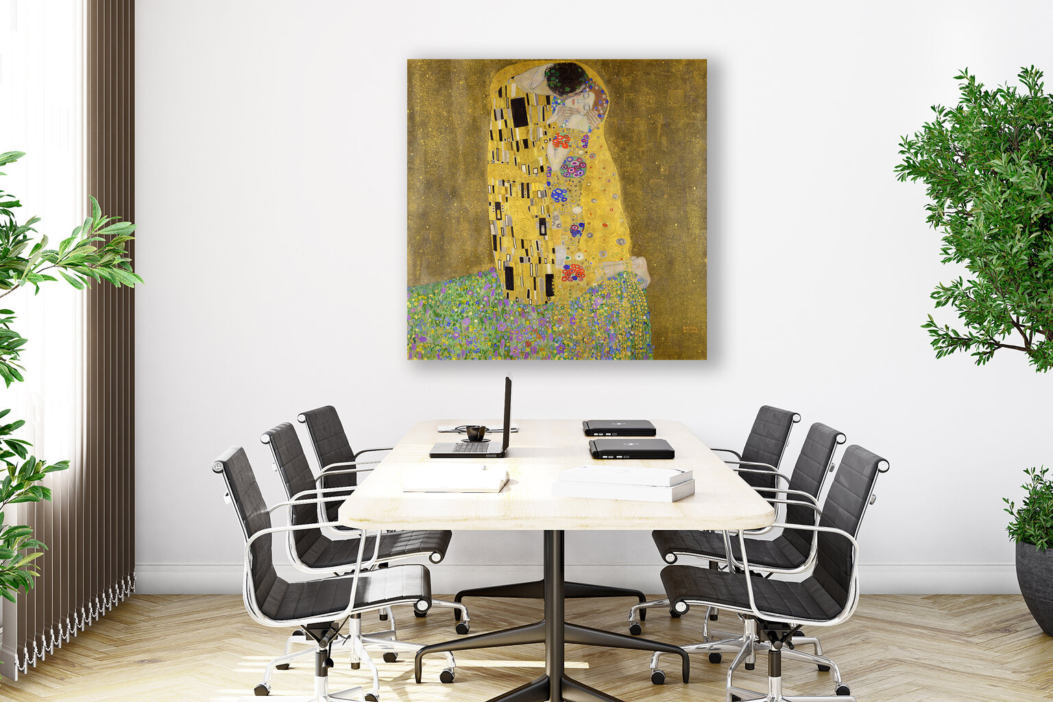 Maalaus "Kiss", Gustav Klimt, 100 x 100 cm, Wolf Kult hinta ja tiedot | Taulut | hobbyhall.fi