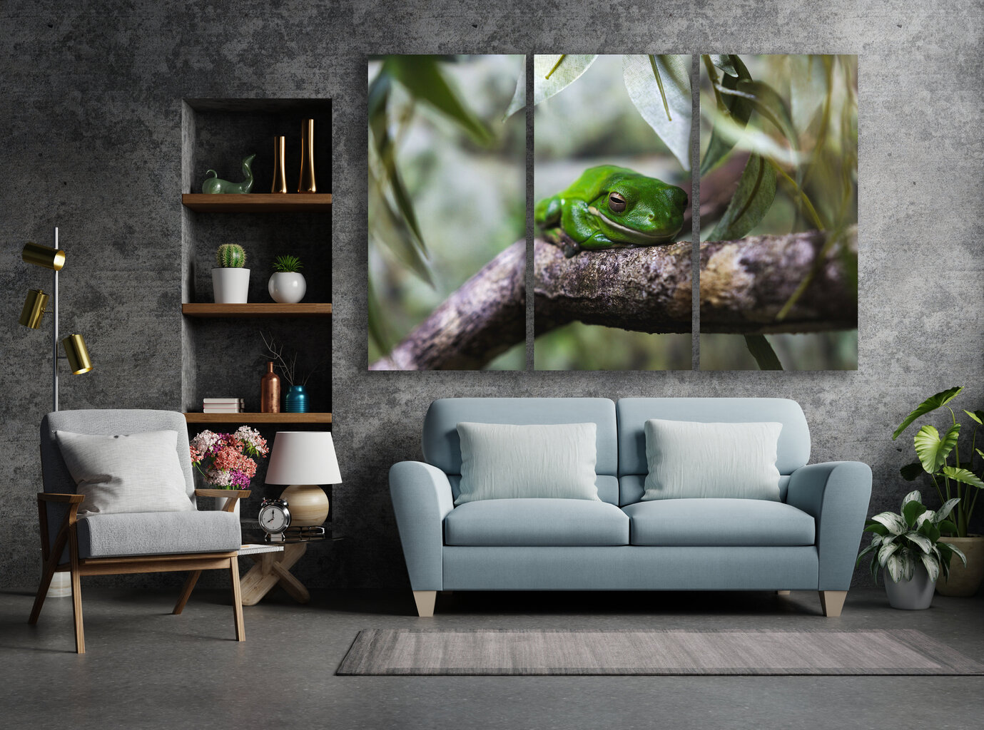 Triptyykki sammakko, 150 x 100 cm, Wolf Kult hinta ja tiedot | Taulut | hobbyhall.fi