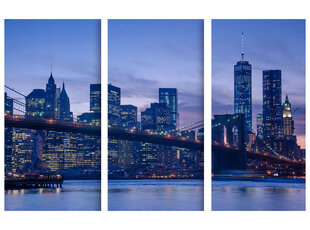 Triptyykki Manhattan-panoraama, 150 x 100 cm, Wolf Kult hinta ja tiedot | Taulut | hobbyhall.fi