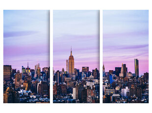 Triptyykki Auringonlasku New Yorkissa, 150 x 100 cm, Wolf Kult hinta ja tiedot | Taulut | hobbyhall.fi