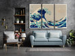 Triptyykki Kanagawan suuri aalto, Katsushika Hokusai, 150 x 100 cm, Wolf Kult hinta ja tiedot | Taulut | hobbyhall.fi