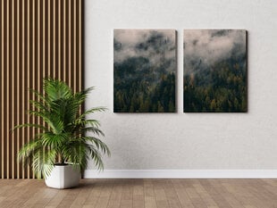 Diptyykki Sumuinen metsä, 140 x 100 cm, Wolf Kult hinta ja tiedot | Taulut | hobbyhall.fi