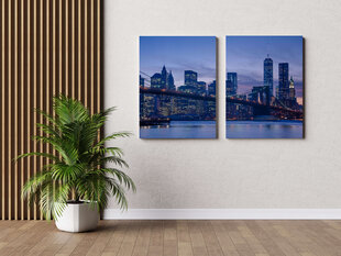 Diptyykki "Manhattan Panorama", 140 x 100 cm, Wolf Kult hinta ja tiedot | Taulut | hobbyhall.fi