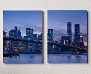 Diptyykki "Manhattan Panorama", 140 x 100 cm, Wolf Kult hinta ja tiedot | Taulut | hobbyhall.fi