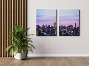 Diptyykki Auringonlasku New Yorkissa, 140 x 100 cm, Wolf Kult hinta ja tiedot | Taulut | hobbyhall.fi