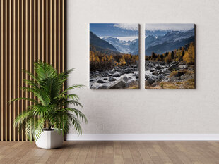 Diptyykki Syksyn vuoret, 140 x 100 cm, Wolf Kult hinta ja tiedot | Taulut | hobbyhall.fi