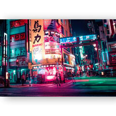 Maalaus Tokion katumaalaus, 100 x 70 cm, Wolf Kult hinta ja tiedot | Taulut | hobbyhall.fi
