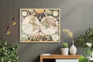 Juliste Vanhan maailman kartta 1863, 59 x 84 cm (A1), Wolf Kult hinta ja tiedot | Taulut | hobbyhall.fi