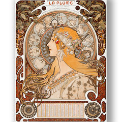 Juliste "La Plume", Alphonse Mucha, 59 x 84 cm (A1), Wolf Kult hinta ja tiedot | Taulut | hobbyhall.fi