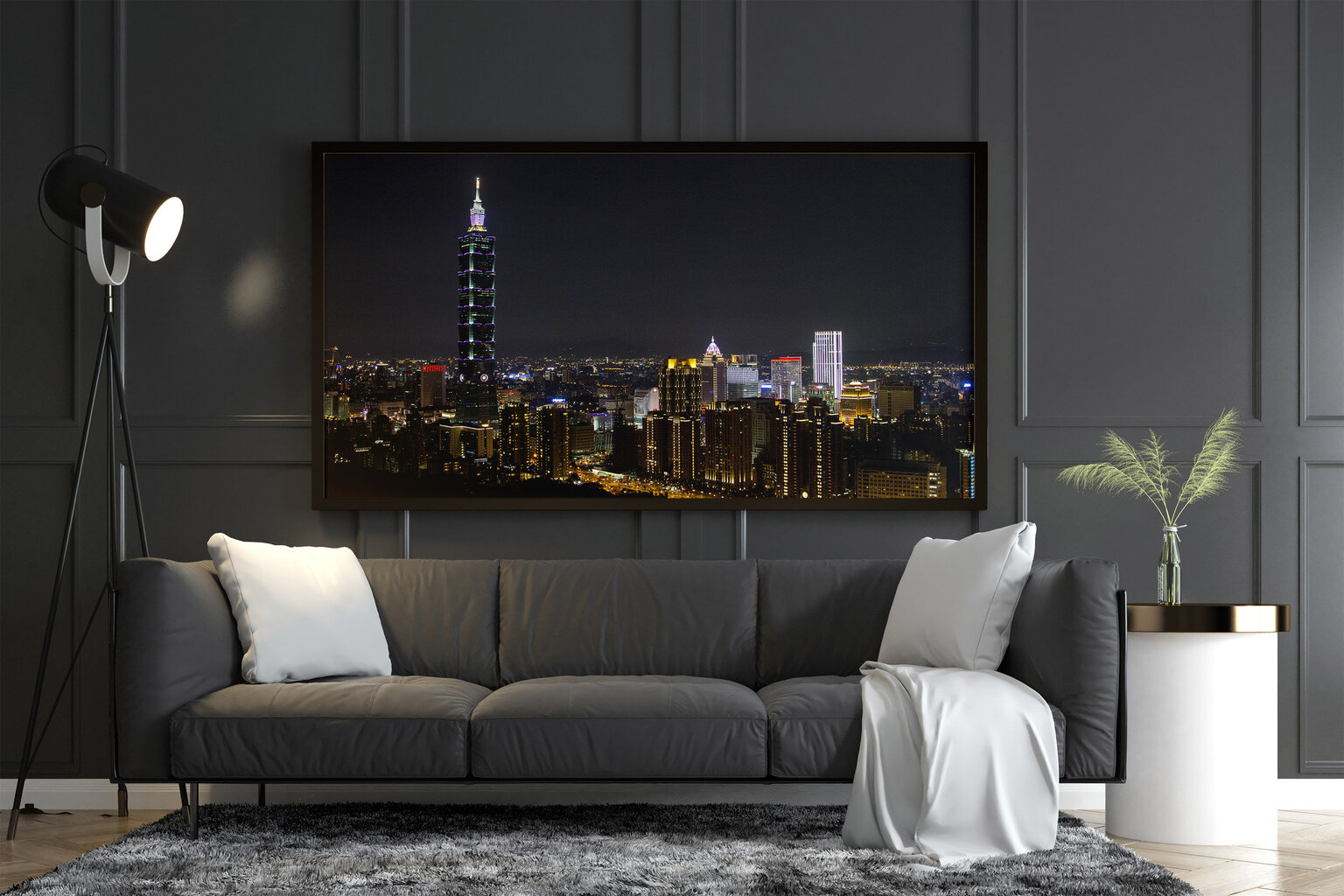 Maalaus Taipei yöllä, 100 x 70cm hinta ja tiedot | Taulut | hobbyhall.fi