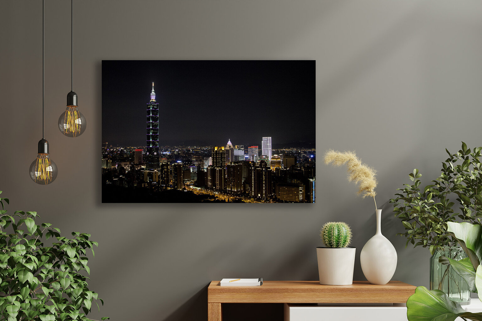 Maalaus Taipei yöllä, 100 x 70cm hinta ja tiedot | Taulut | hobbyhall.fi