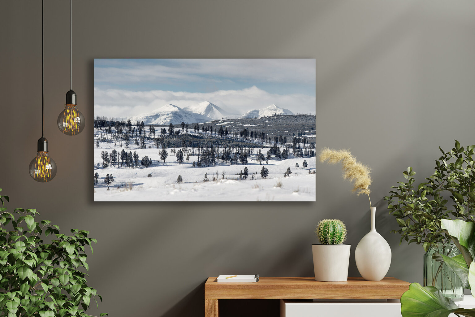 Maalaus Lumiset vuoret, 100 x 70 cm hinta ja tiedot | Taulut | hobbyhall.fi