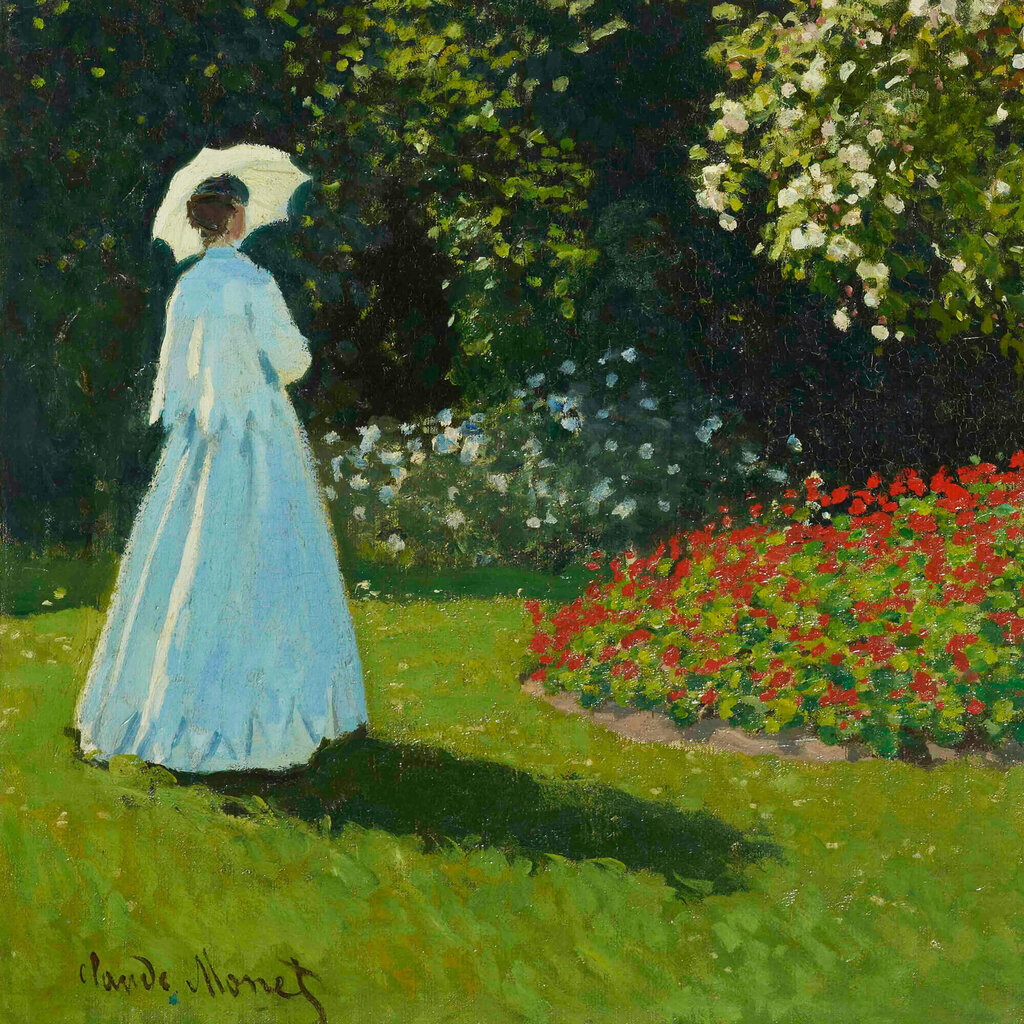 Jäljennös Lady in the Garden (Claude Monet), 100 x 70 cm hinta ja tiedot | Taulut | hobbyhall.fi