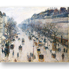 Jäljennös Boulevard Montmartre talviaamuna (Camille Pissarro), 100 x 70 cm hinta ja tiedot | Taulut | hobbyhall.fi