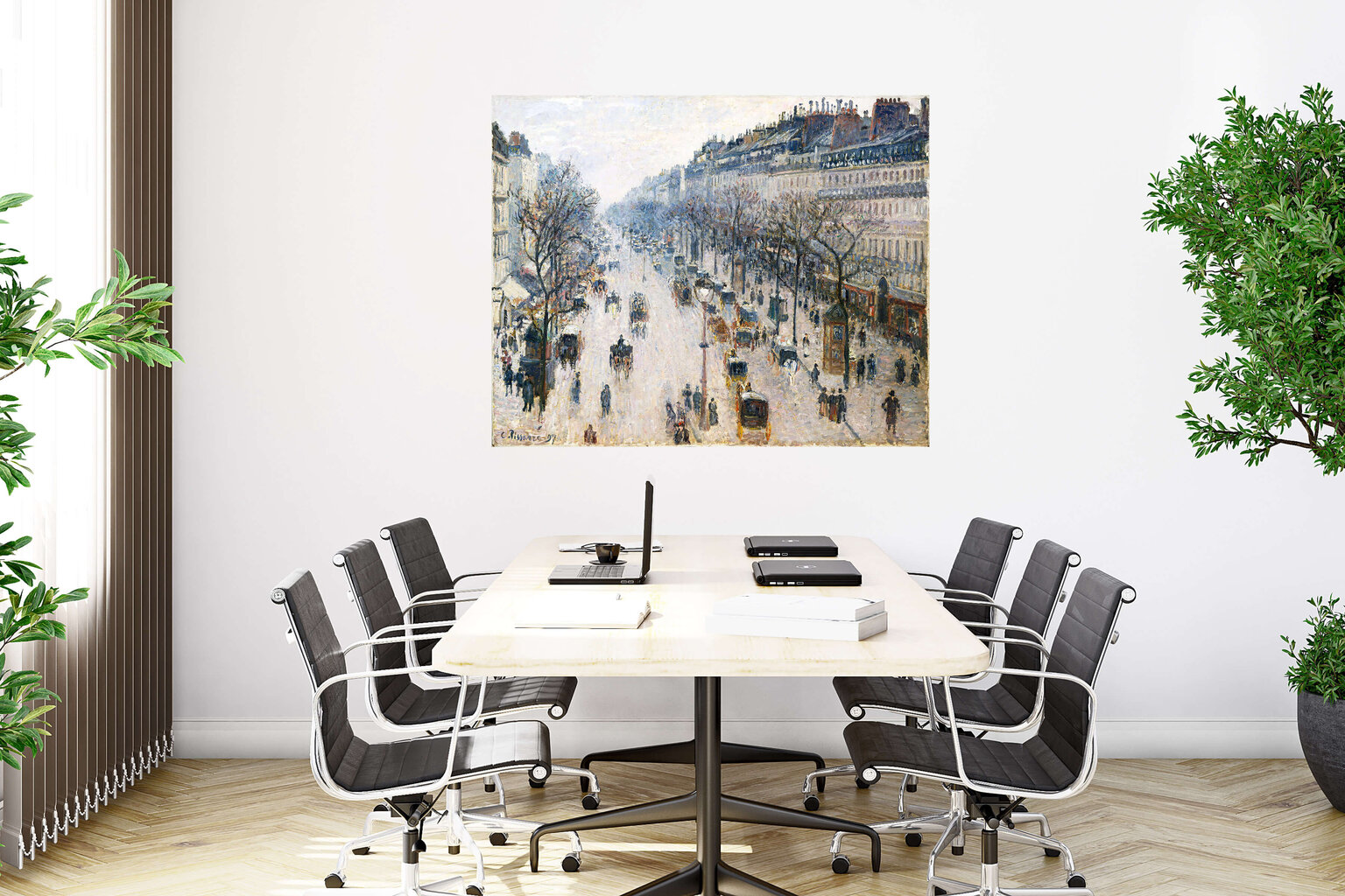 Jäljennös Boulevard Montmartre talviaamuna (Camille Pissarro), 100 x 70 cm hinta ja tiedot | Taulut | hobbyhall.fi