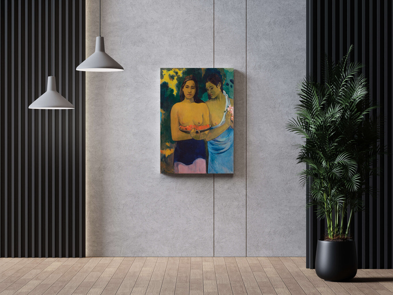 Jäljennös Kaksi tahitilaista naista (Paul Gauguin), 100 x 70 cm hinta ja tiedot | Taulut | hobbyhall.fi